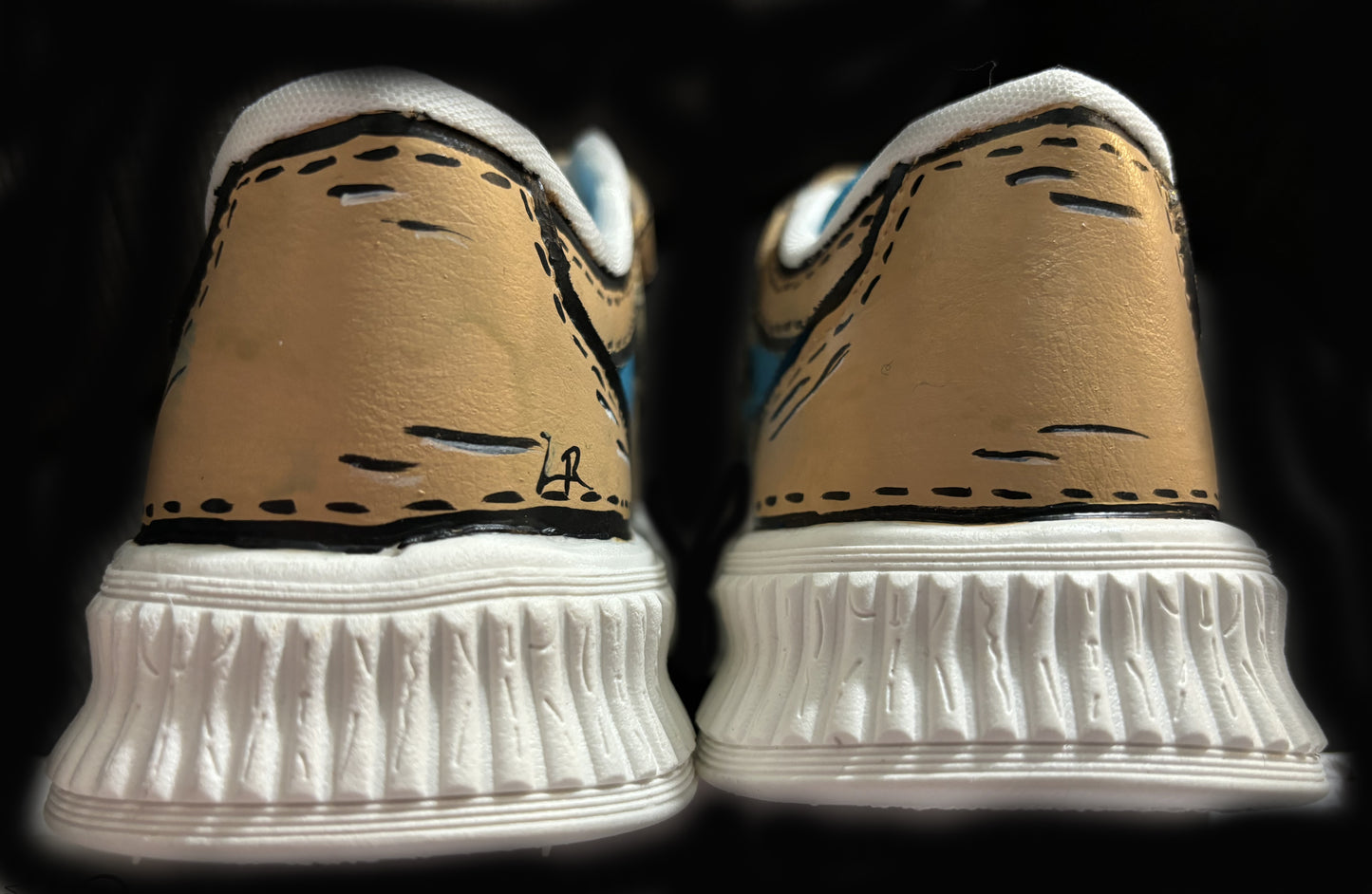 Children’s Custom Hand Painted Two-Tone Cartoon Shoes - Size 11.5