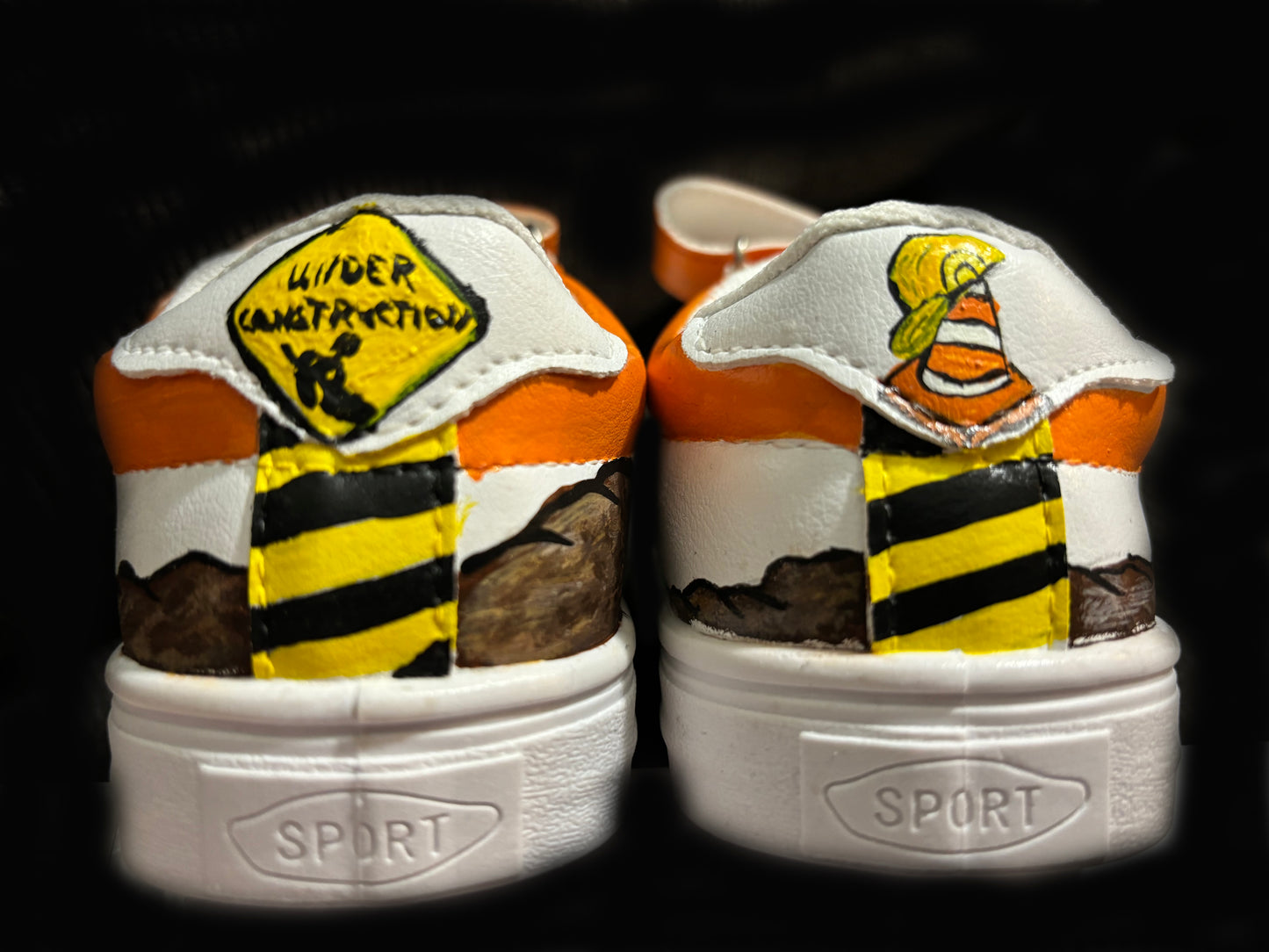 Children’s Custom Hand Painted, Construction Trucks Shoes - Size 10