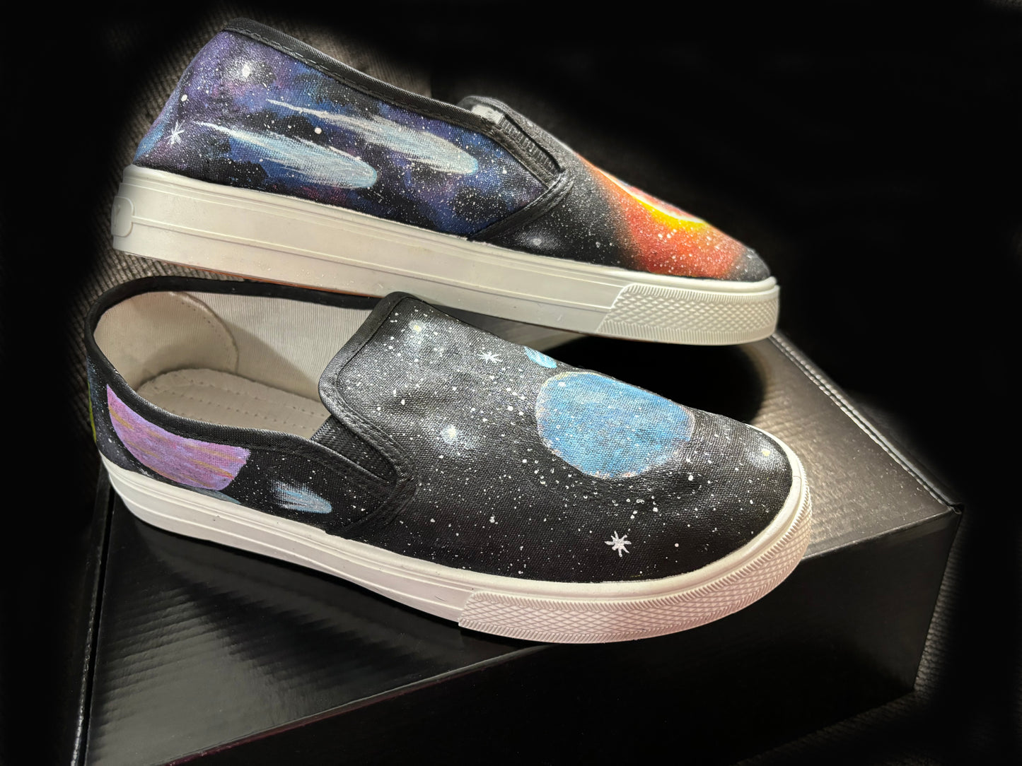 Adult's Custom Hand Painted Space Shoes- Size 8W, 6.5M
