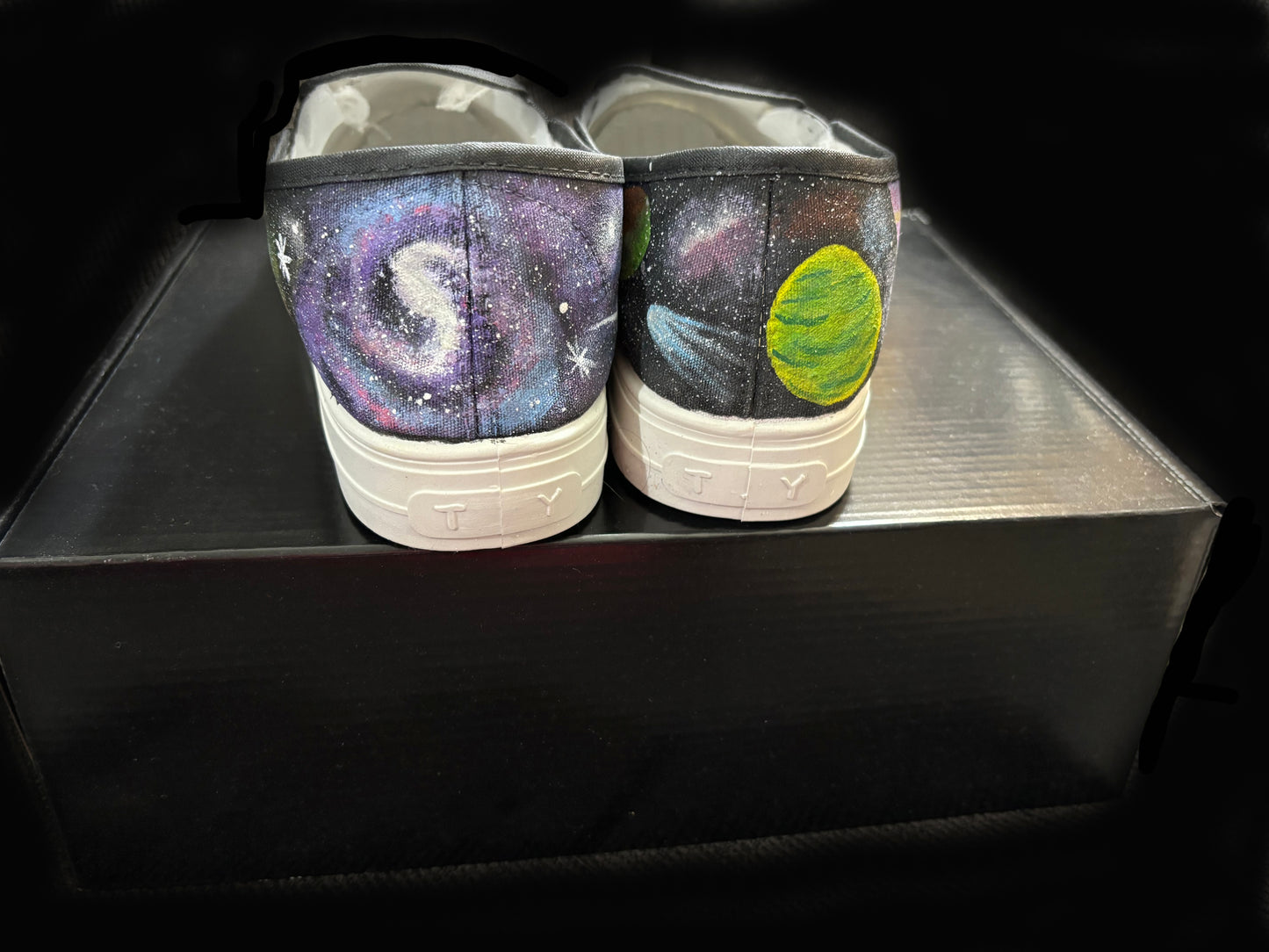 Adult's Custom Hand Painted Space Shoes- Size 8W, 6.5M